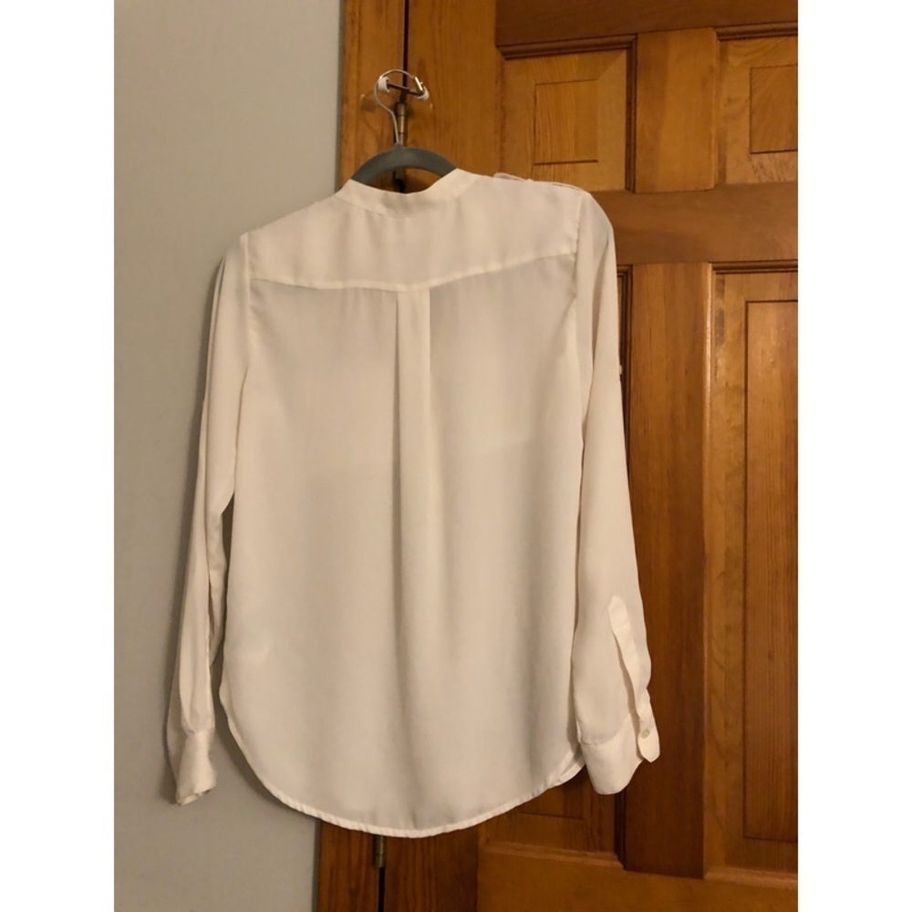 Banana Republic banded collar top, ivory, … - Picture 2 of 5